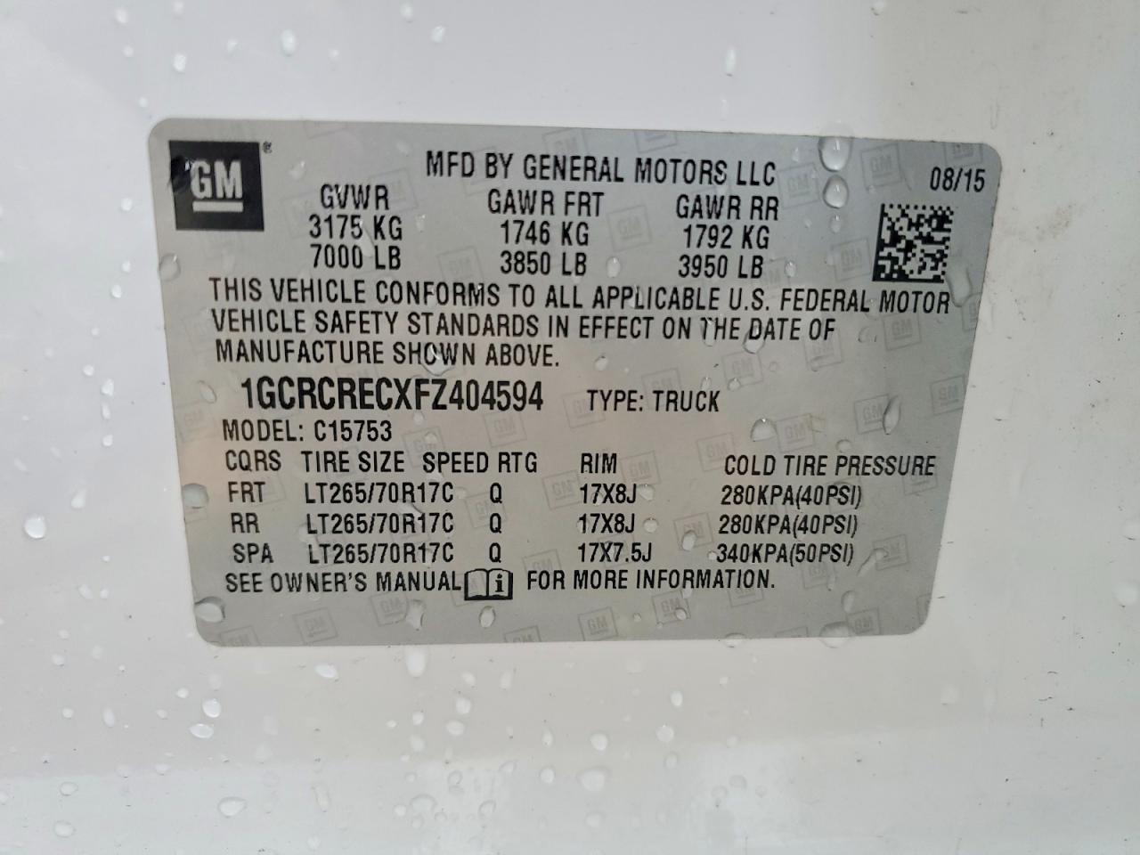 2015 CHEVROLET SILVERADO
