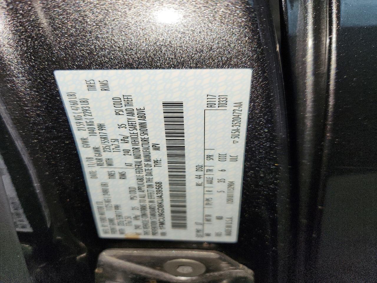2019 FORD ESCAPE