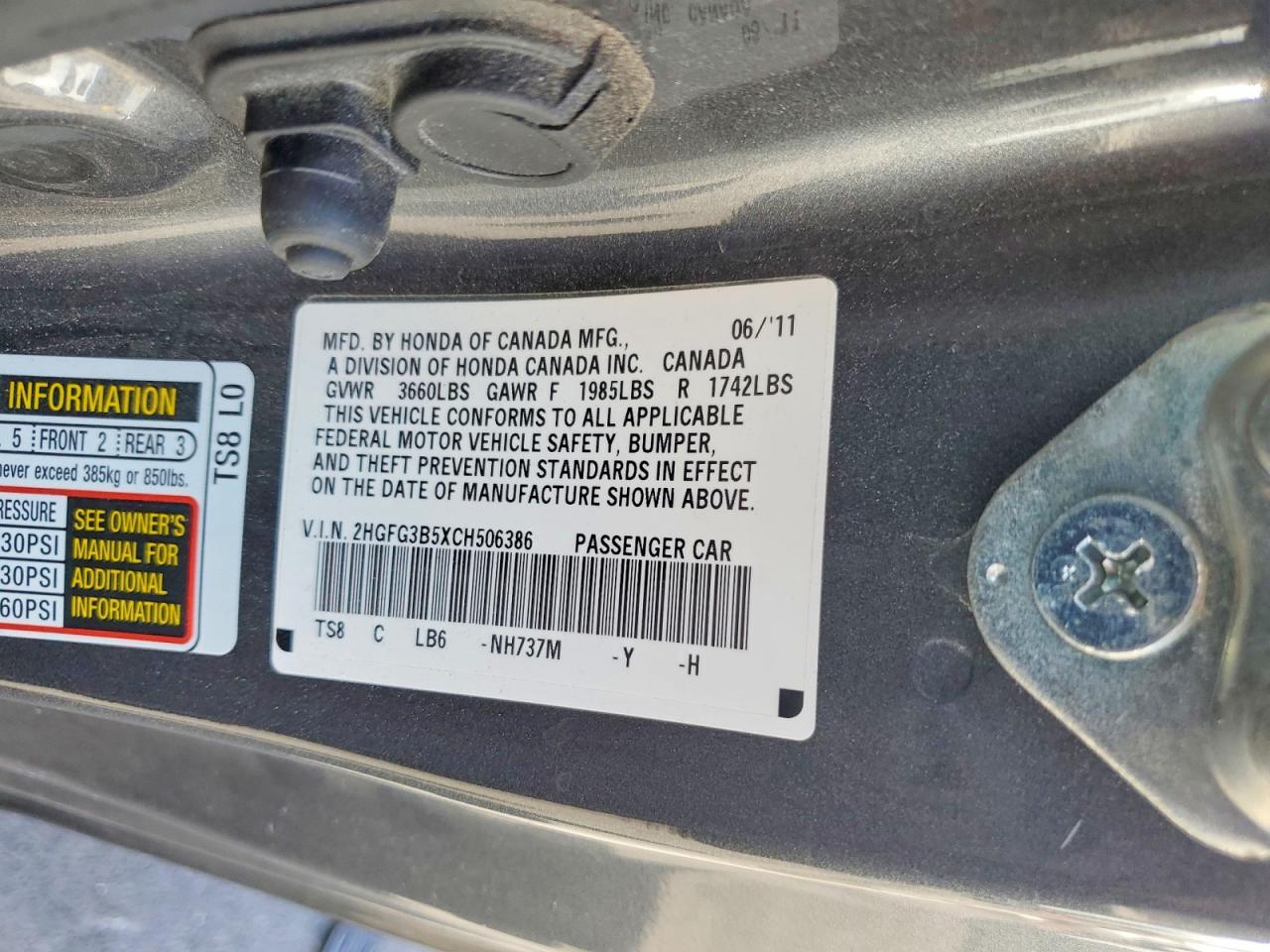 2012 HONDA CIVIC