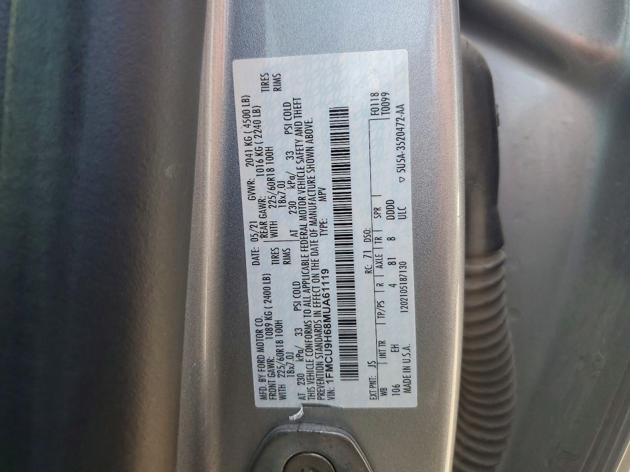 2021 FORD ESCAPE