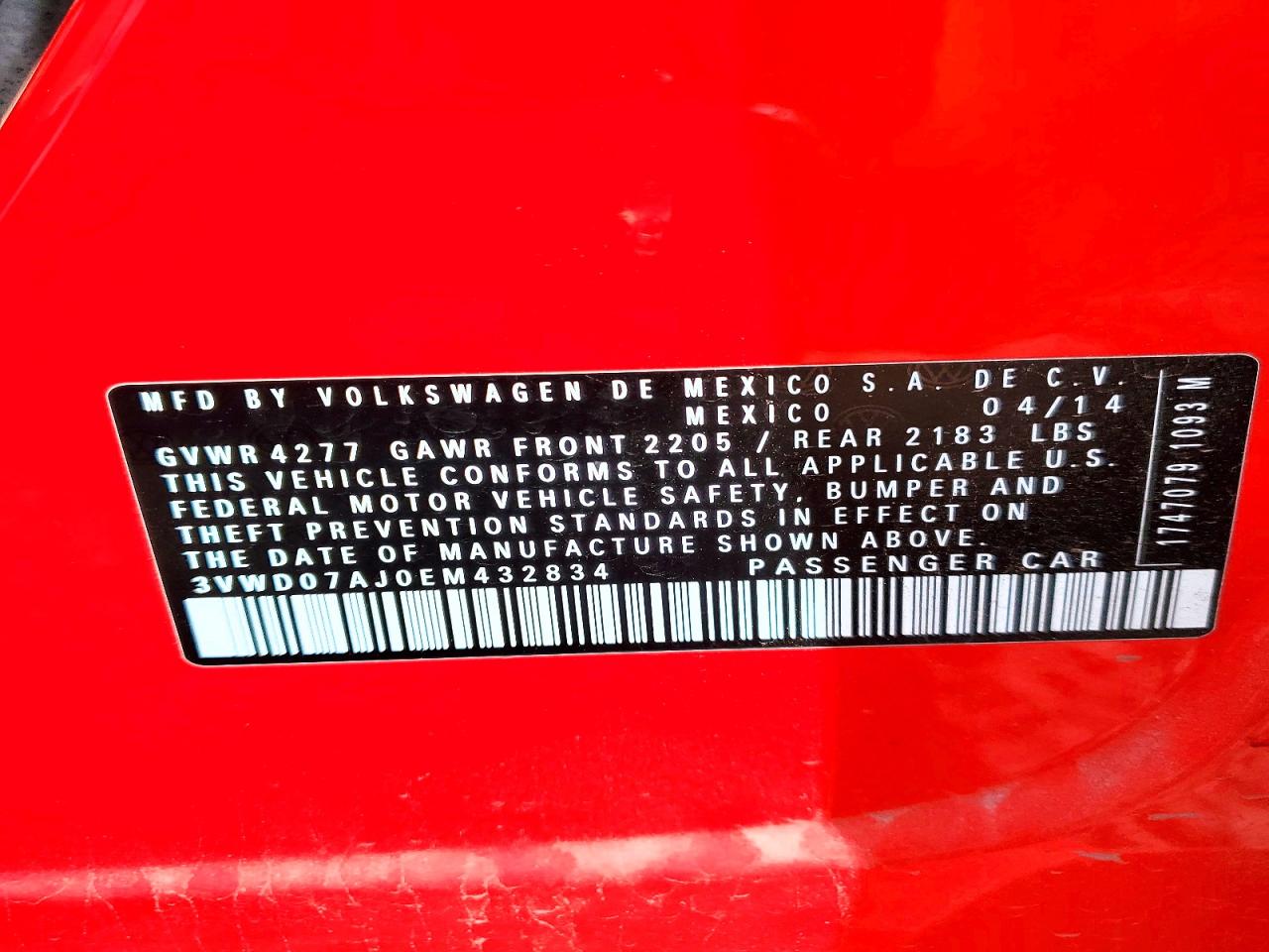 2014 VOLKSWAGEN JETTA