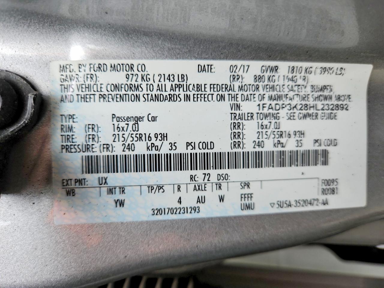 2017 FORD FOCUS