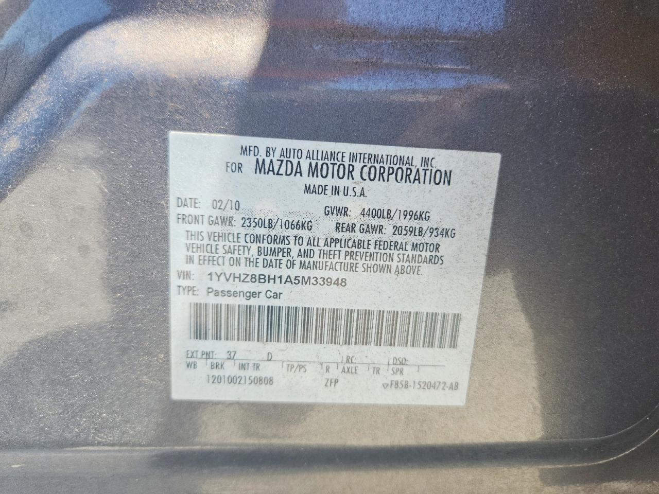 2010 MAZDA 6