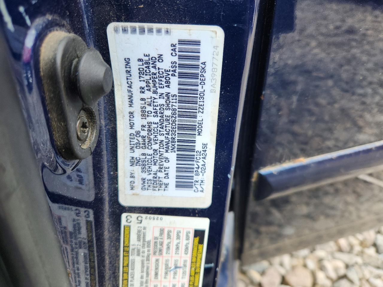 2006 TOYOTA COROLLA