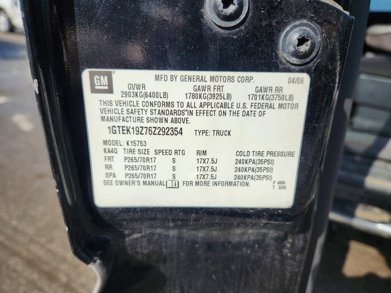 2006 GMC SIERRA
