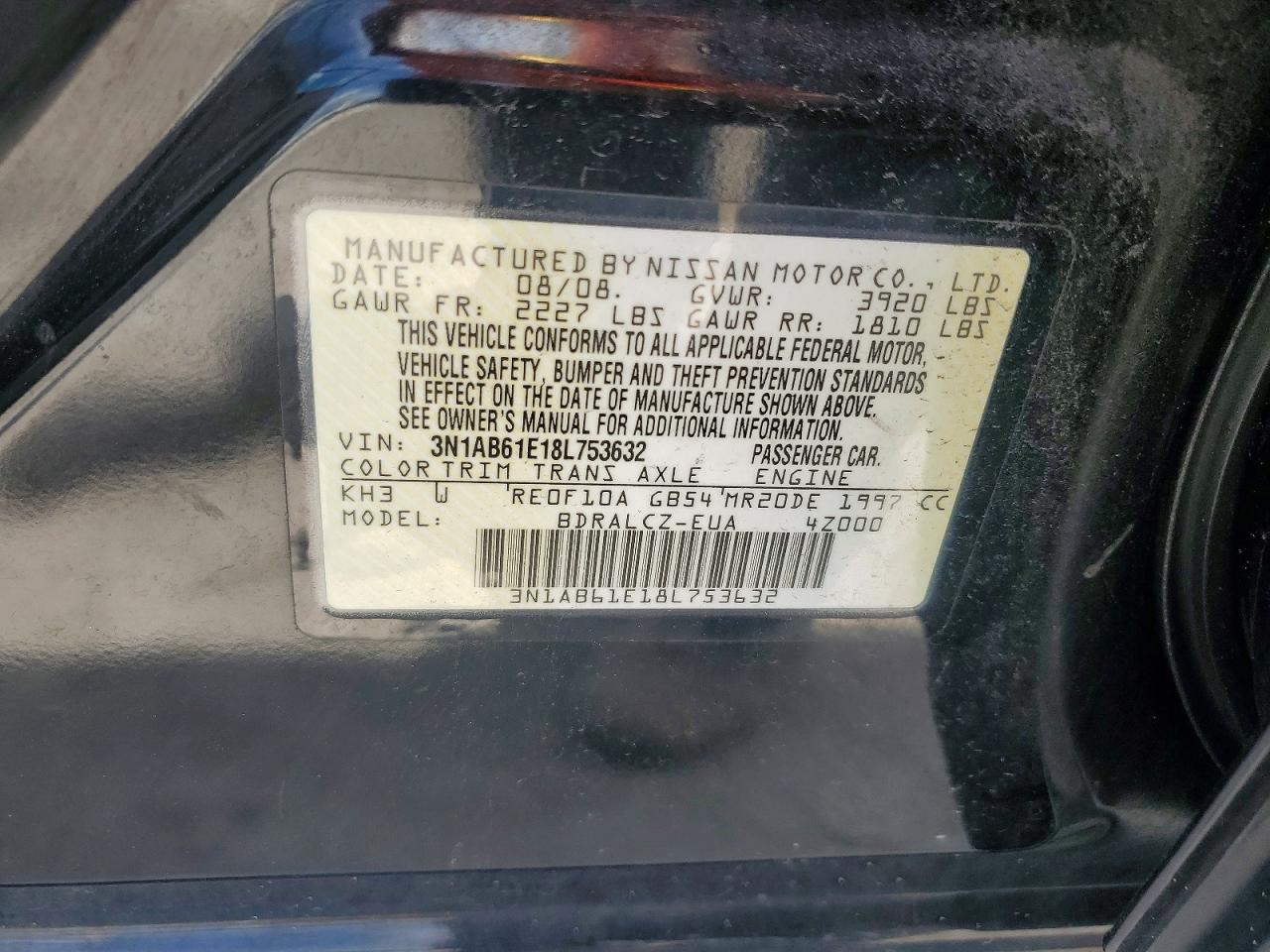 2008 NISSAN SENTRA
