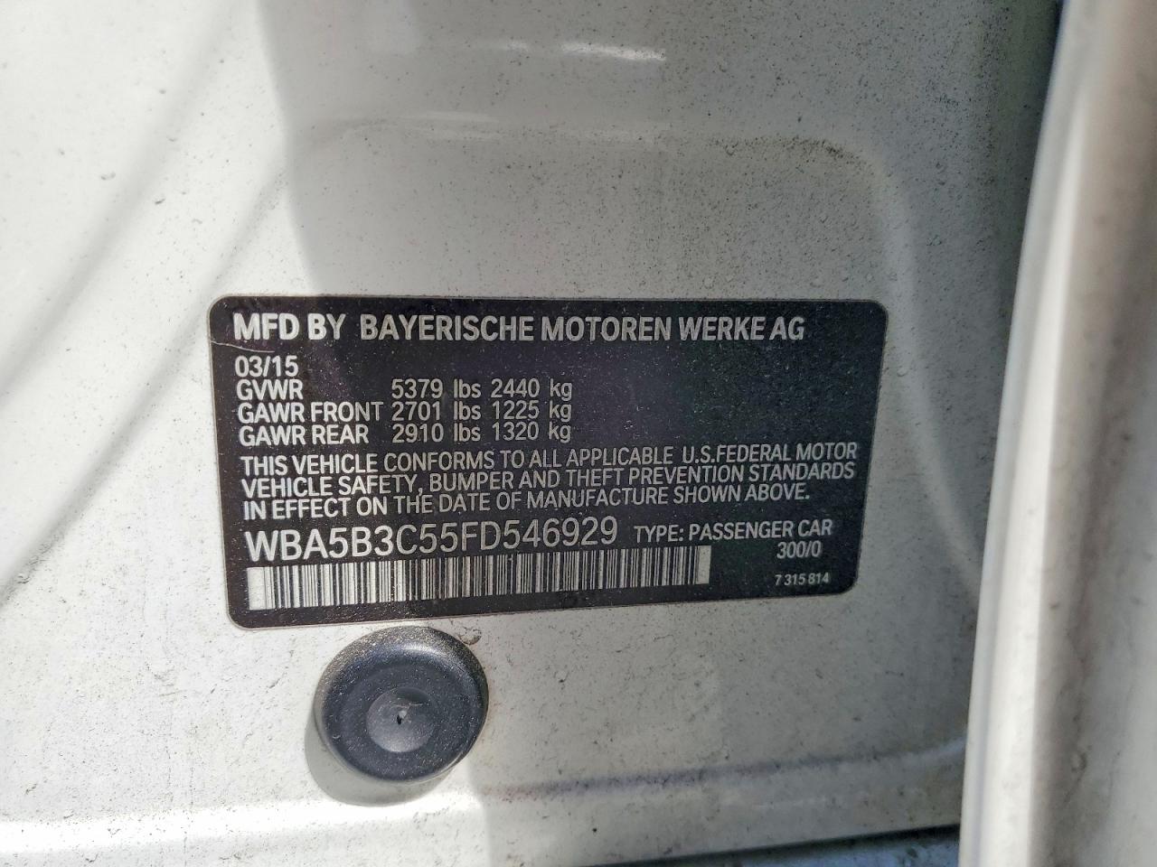 2015 BMW 5 SERIES