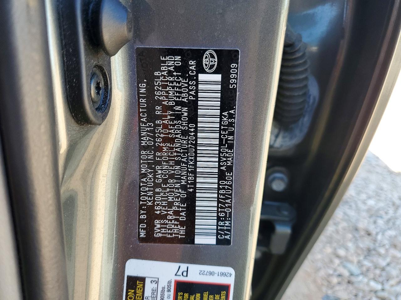 2013 TOYOTA CAMRY