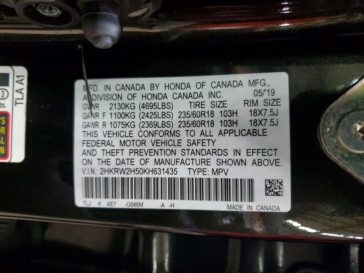 2019 HONDA CRV