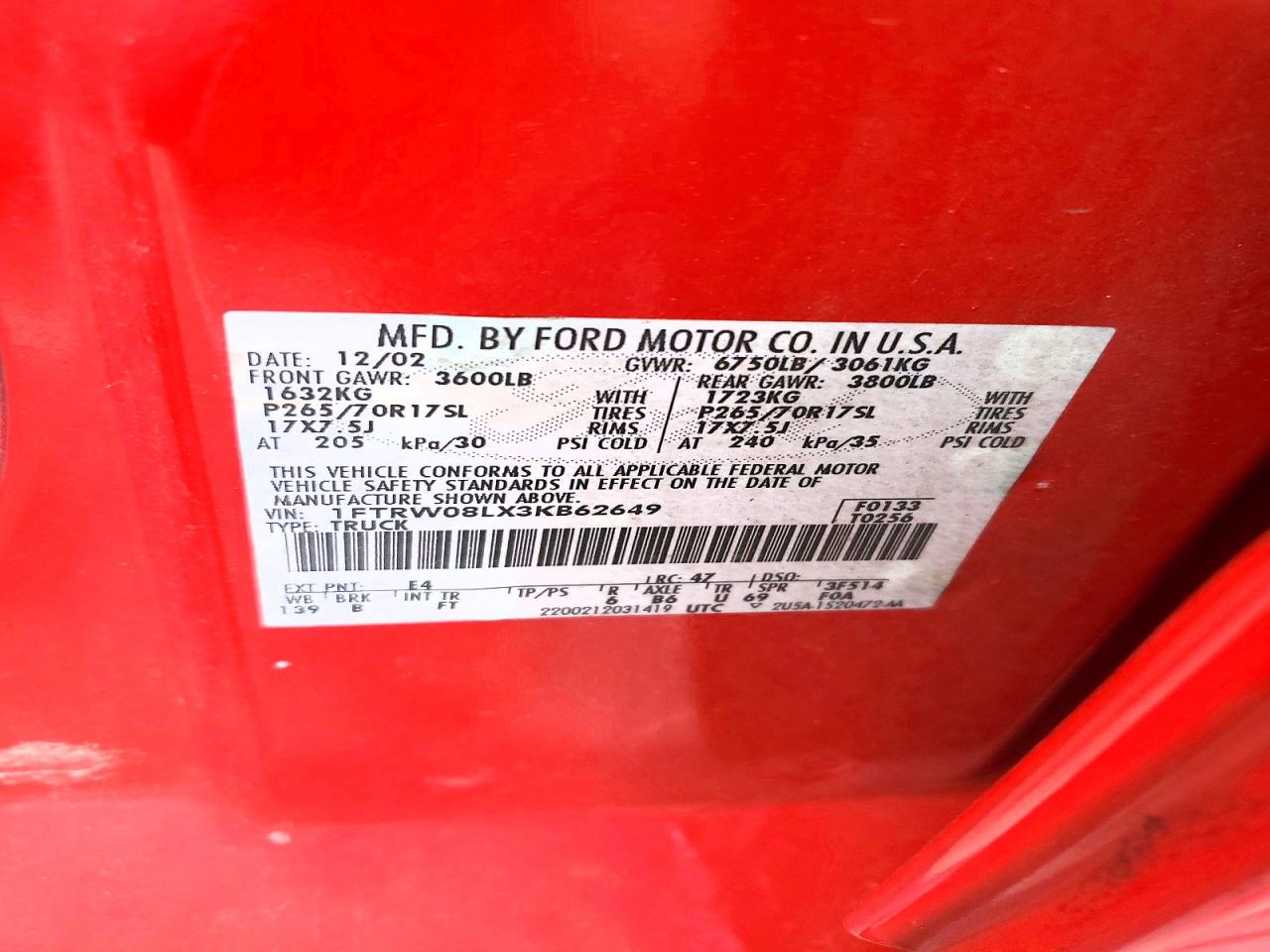 2003 FORD F150