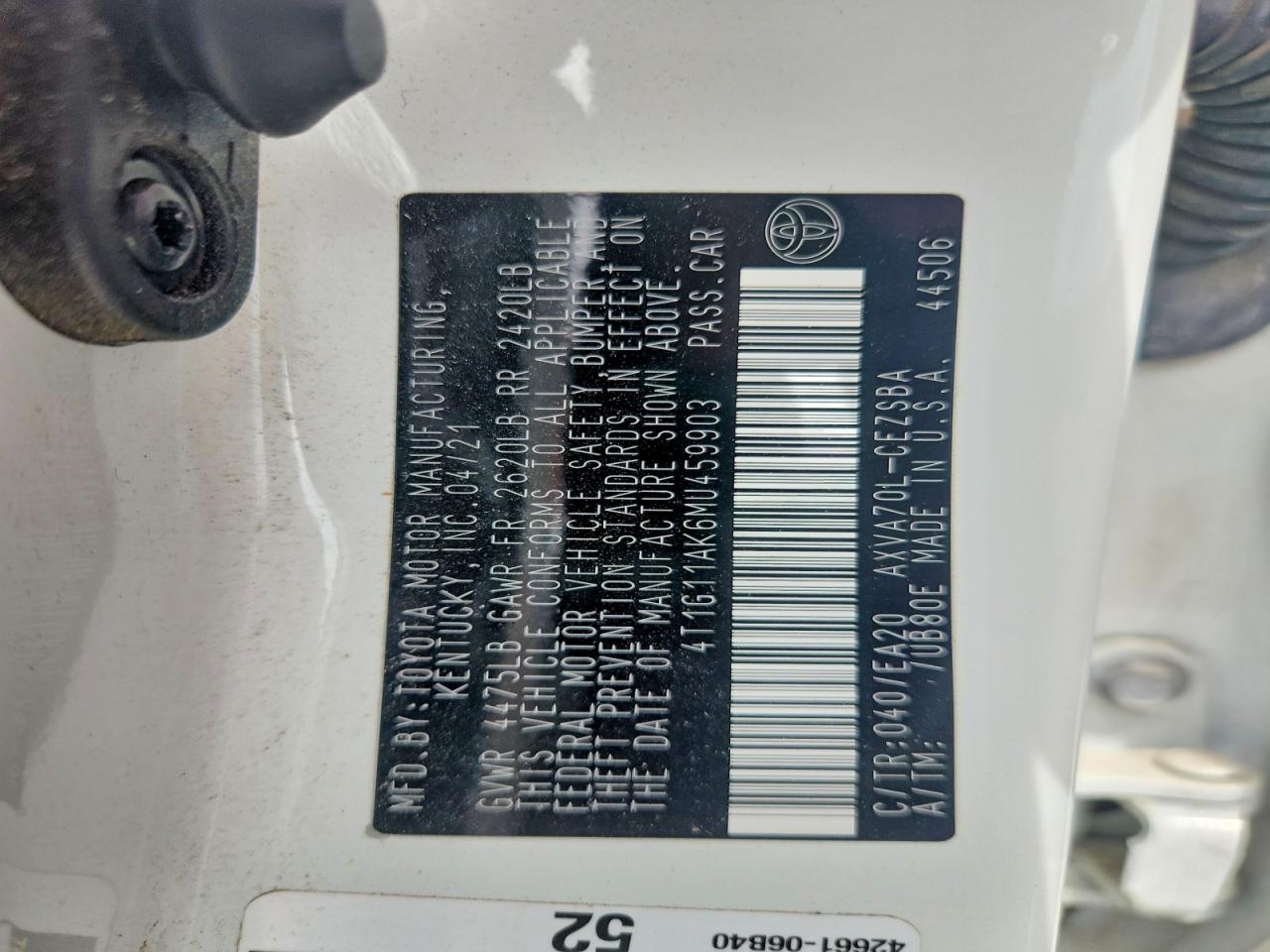 2021 TOYOTA CAMRY