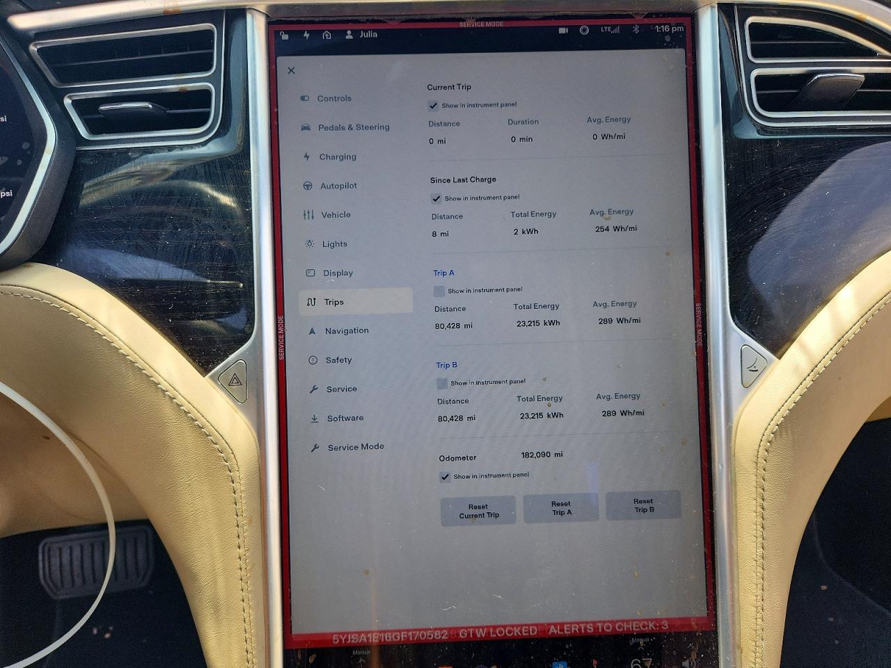 2016 TESLA MODEL S