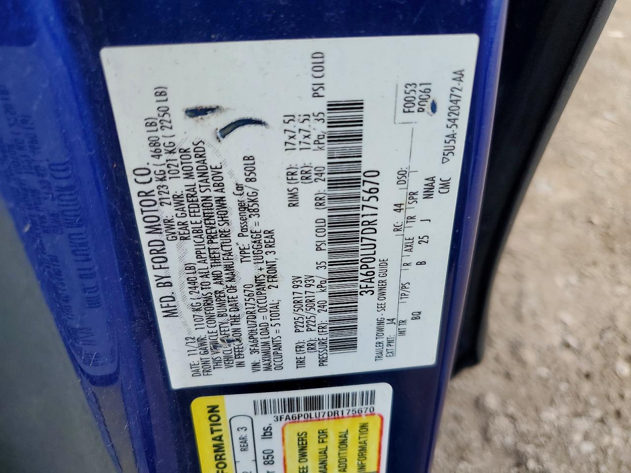 2013 FORD FUSION