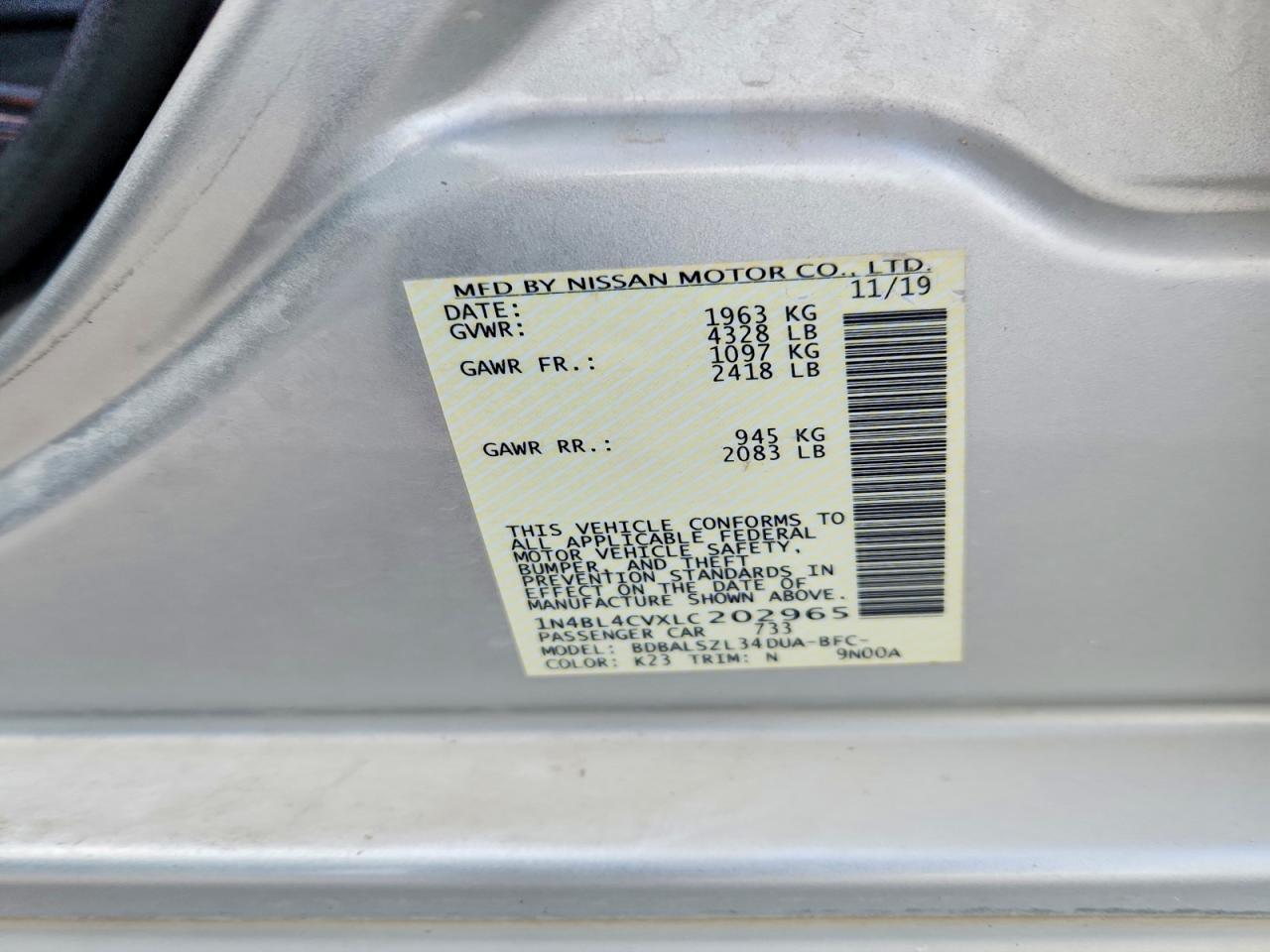 2020 NISSAN ALTIMA