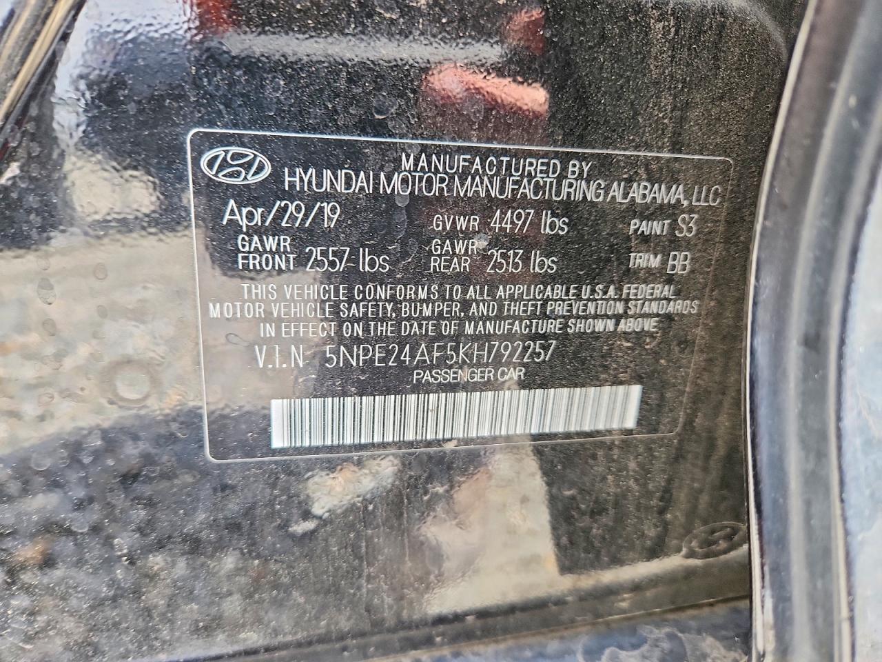 2019 HYUNDAI SONATA