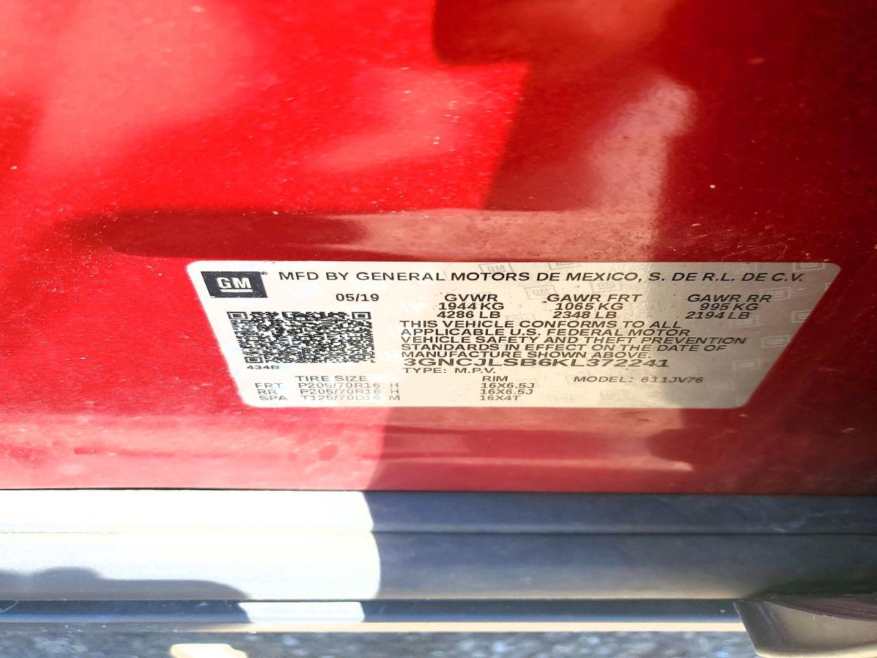 2019 CHEVROLET TRAX