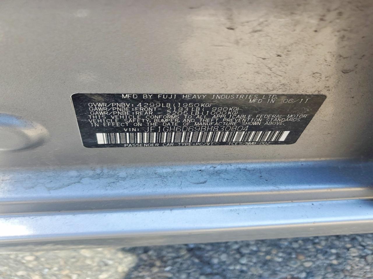 2011 SUBARU IMPREZA