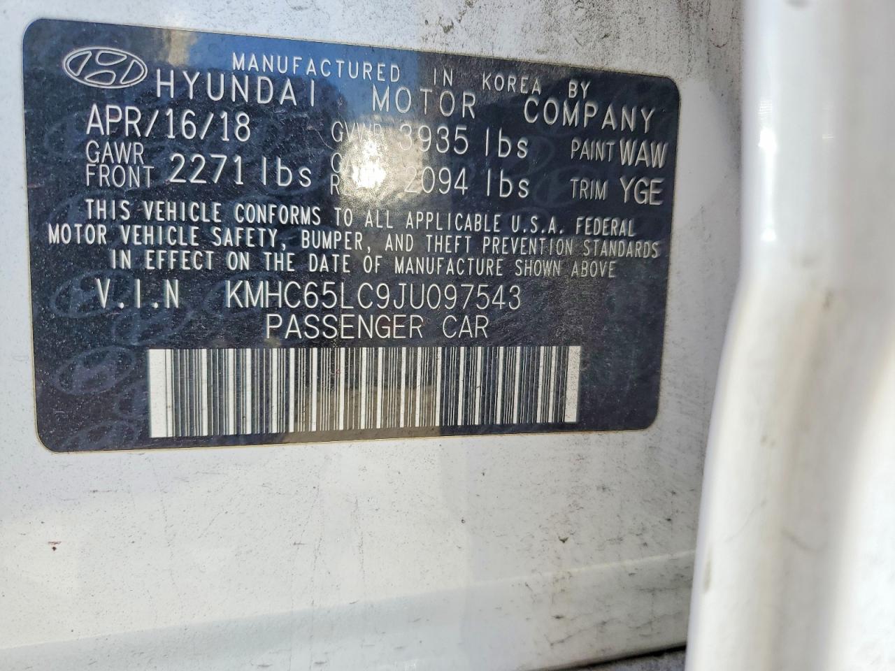2018 HYUNDAI IONIQ