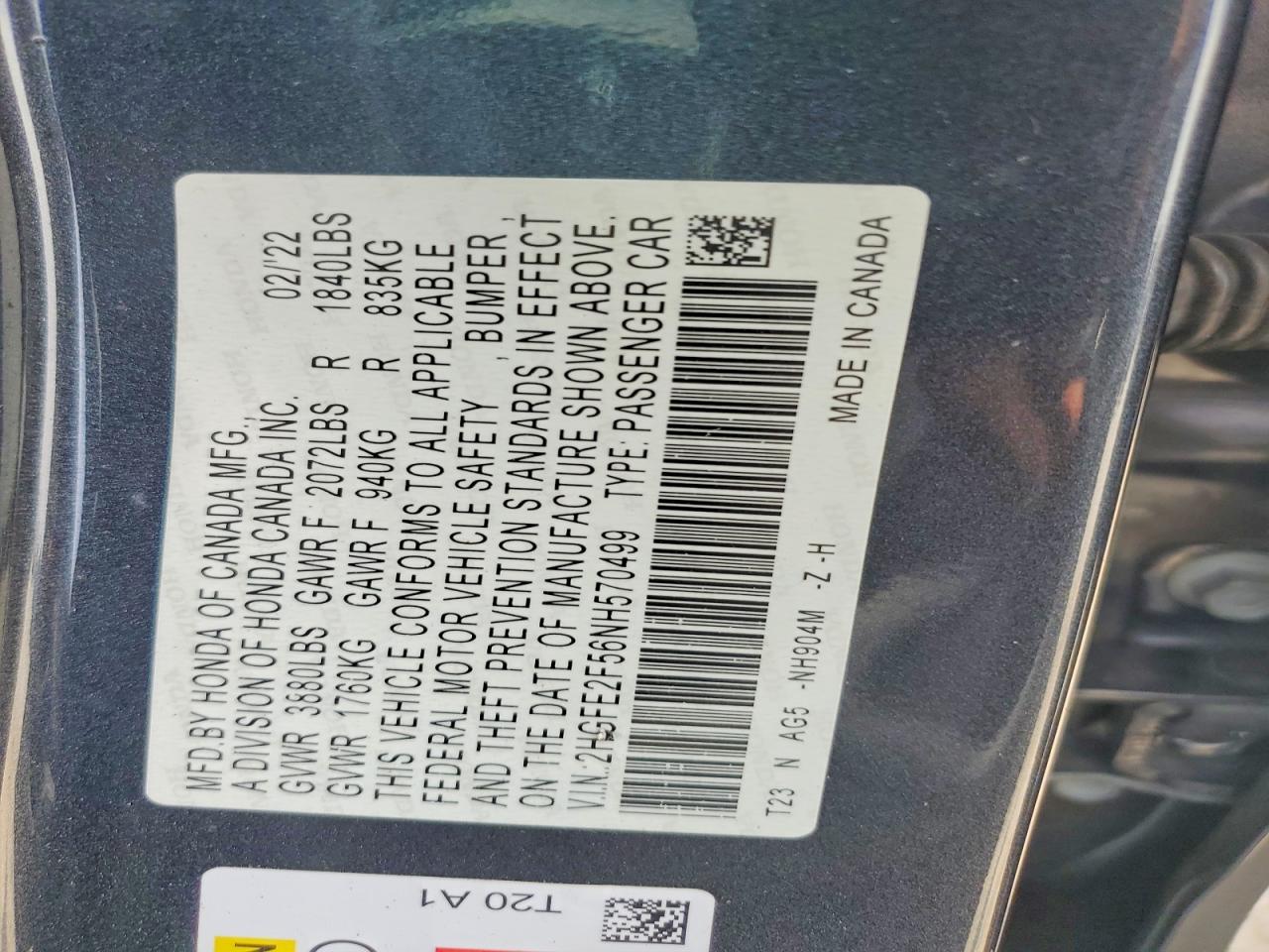 2022 HONDA CIVIC
