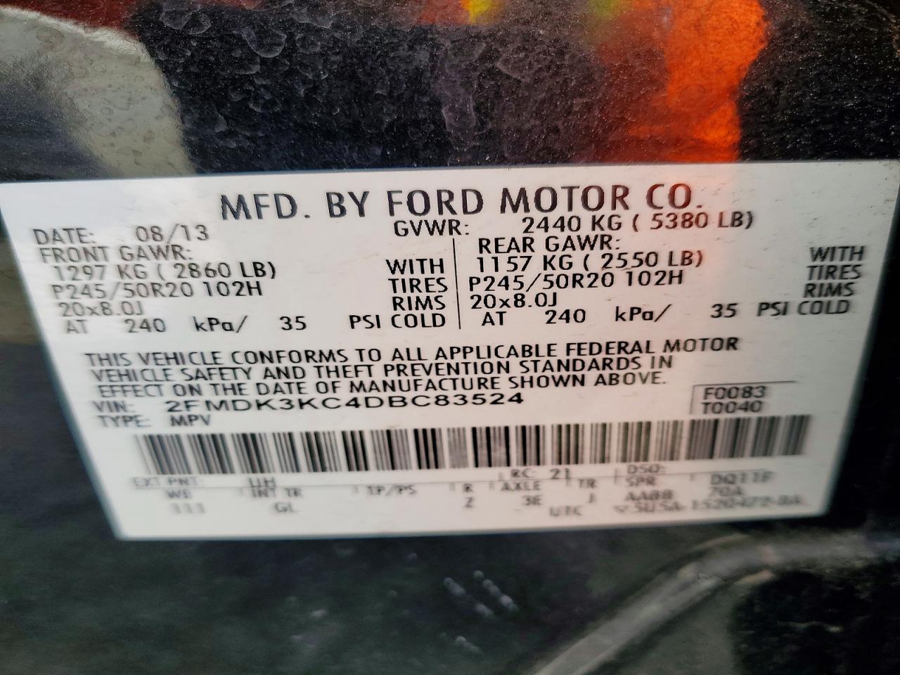 2013 FORD EDGE