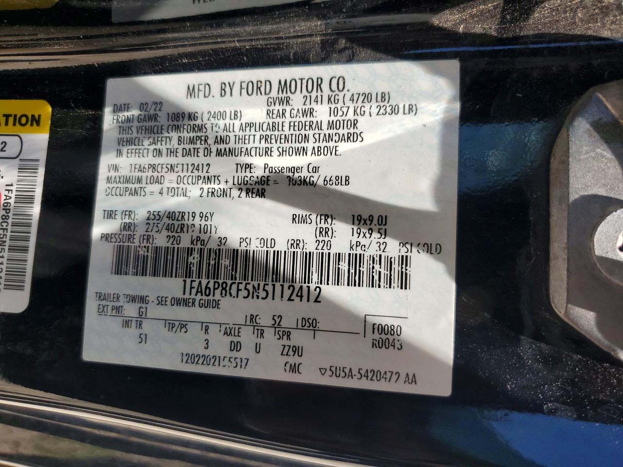 2022 FORD MUSTANG