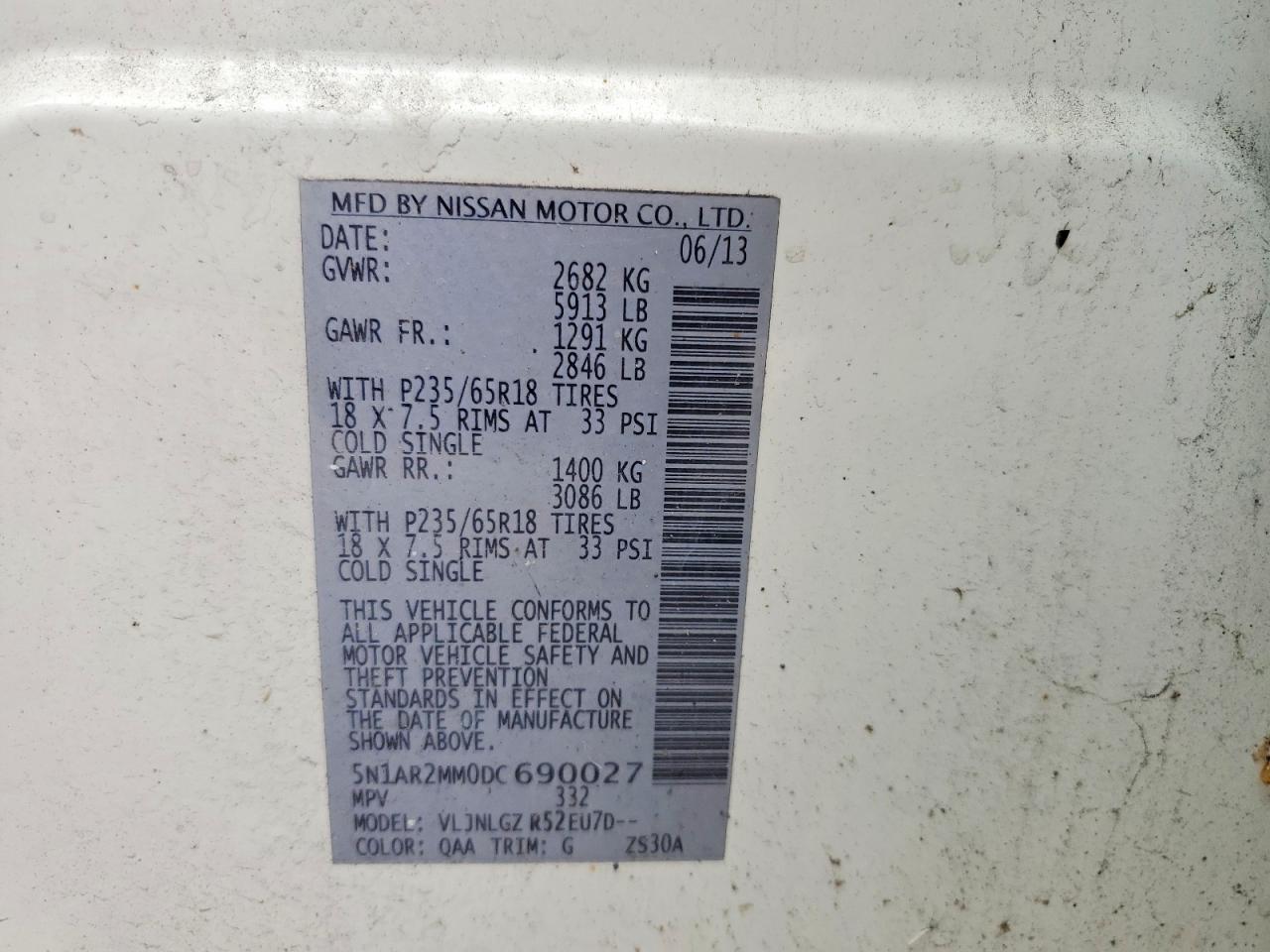 2013 NISSAN PATHFINDER