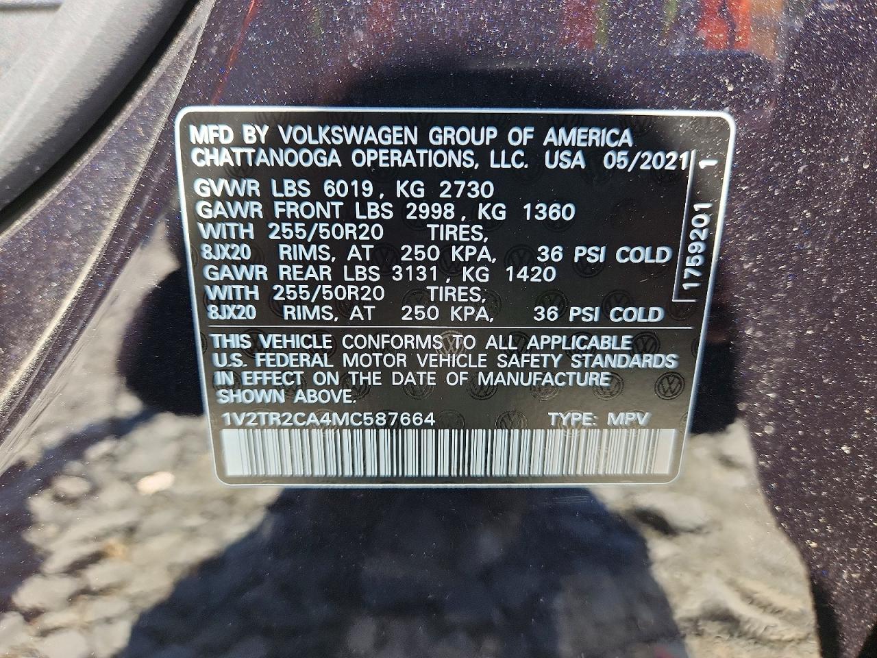2021 VOLKSWAGEN ATLAS