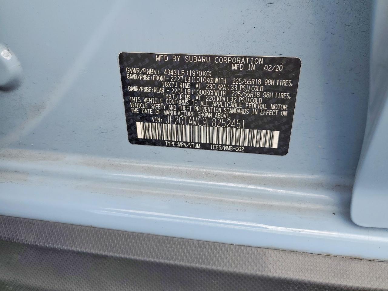2020 SUBARU CROSSTREK