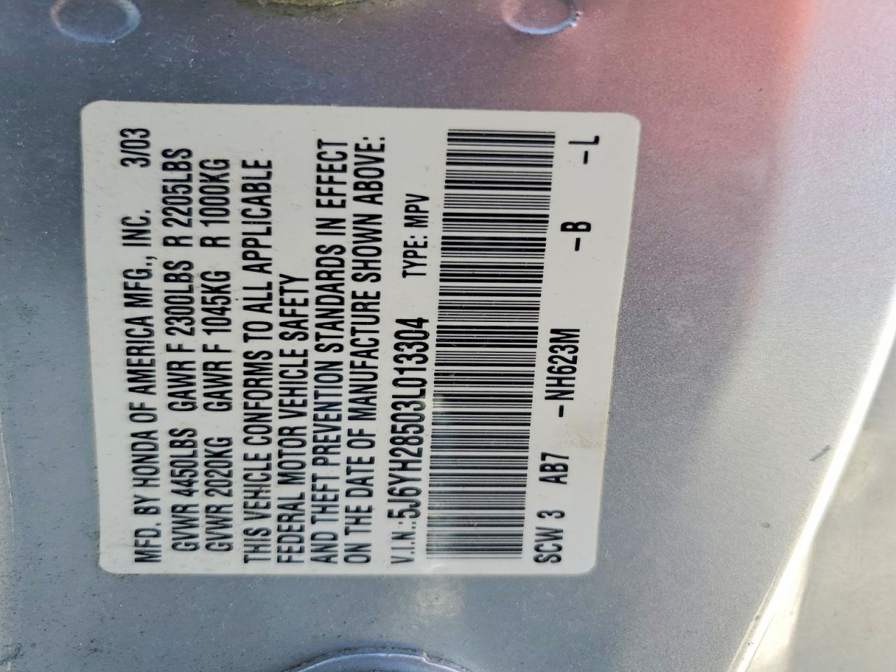 2003 HONDA ELEMENT