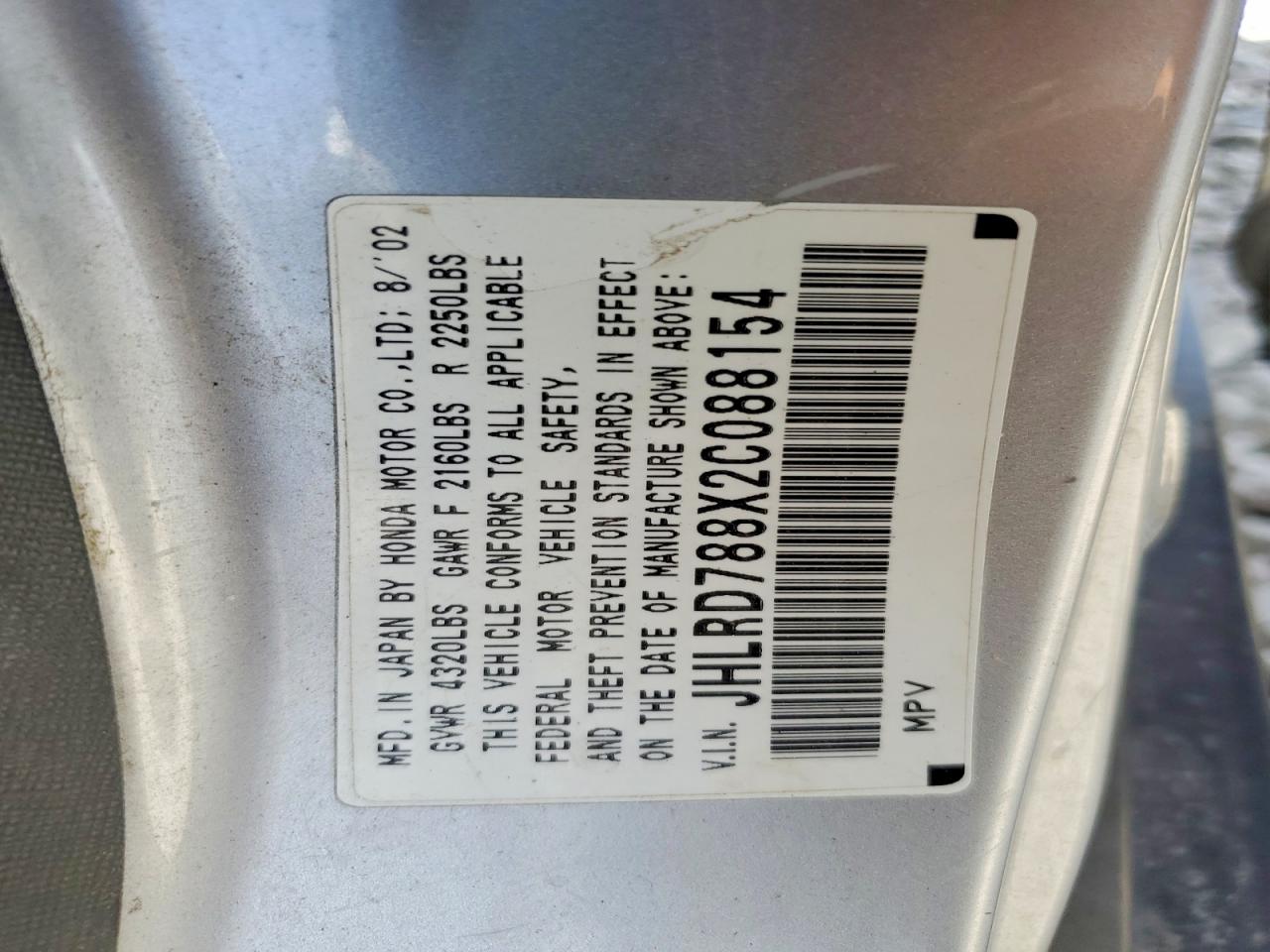 2002 HONDA CRV