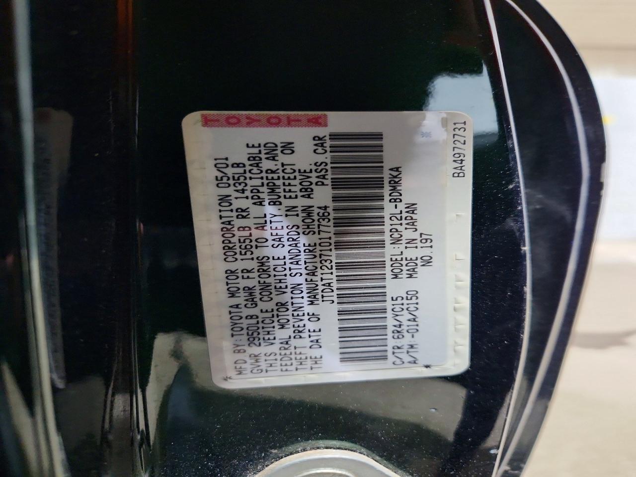 2001 TOYOTA ECHO