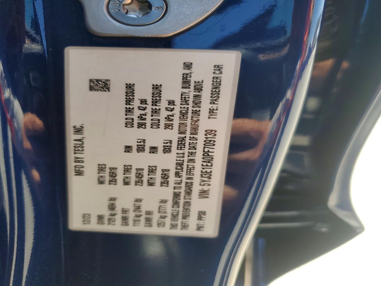 2023 TESLA MODEL 3