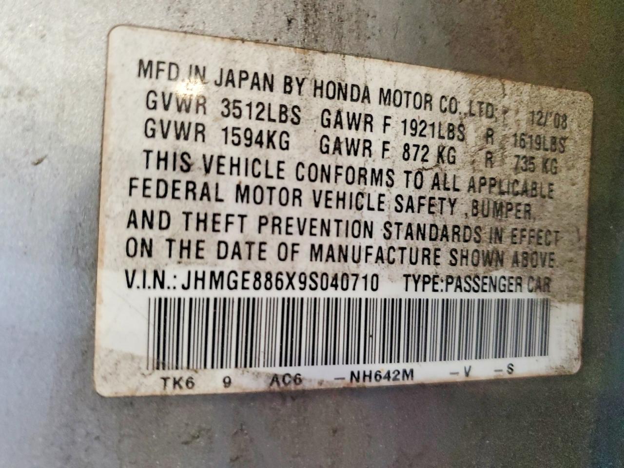 2009 HONDA FIT