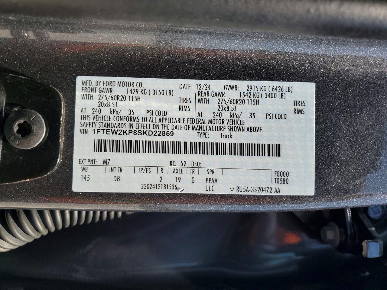 2025 FORD F150