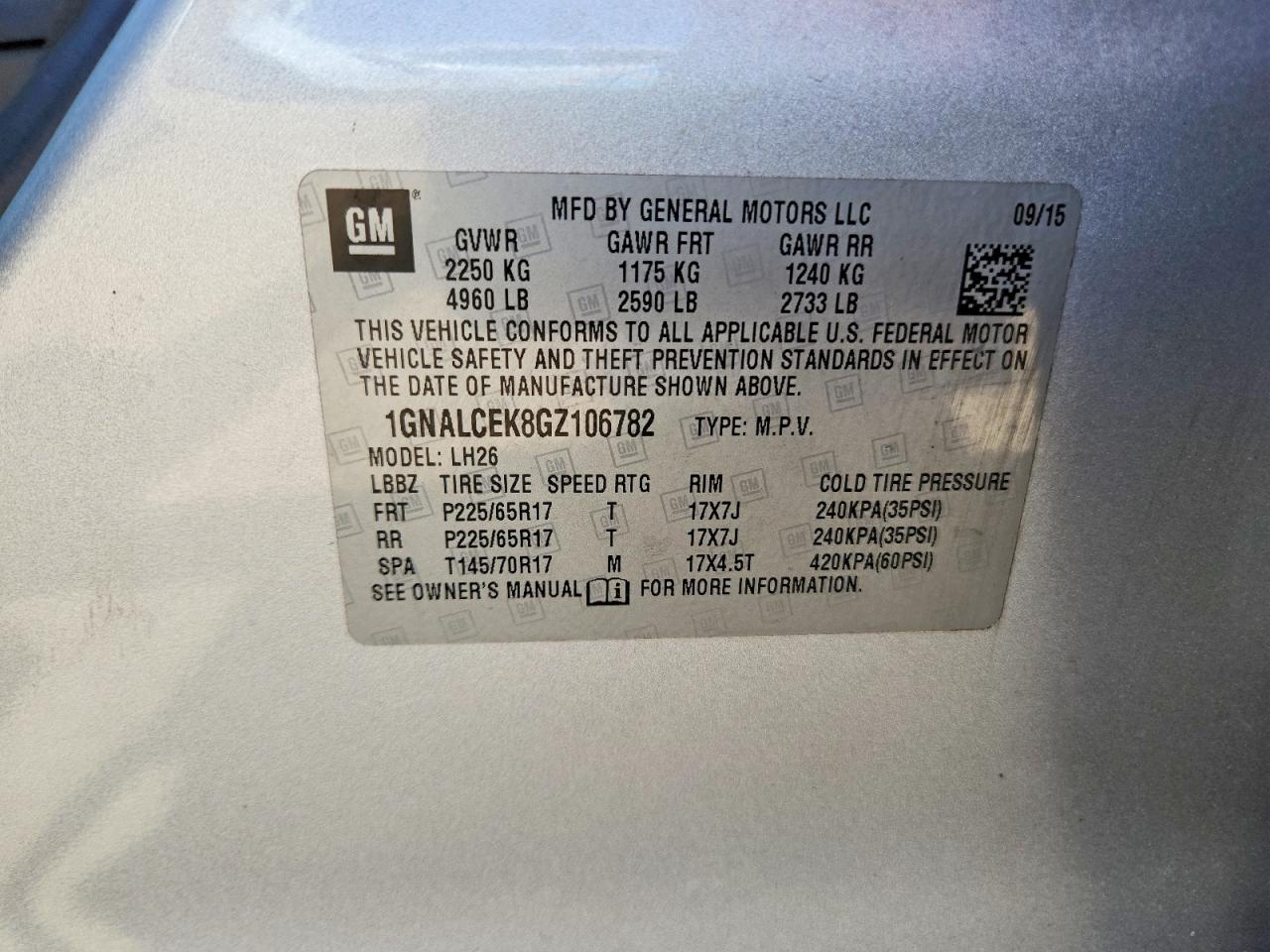 2016 CHEVROLET EQUINOX