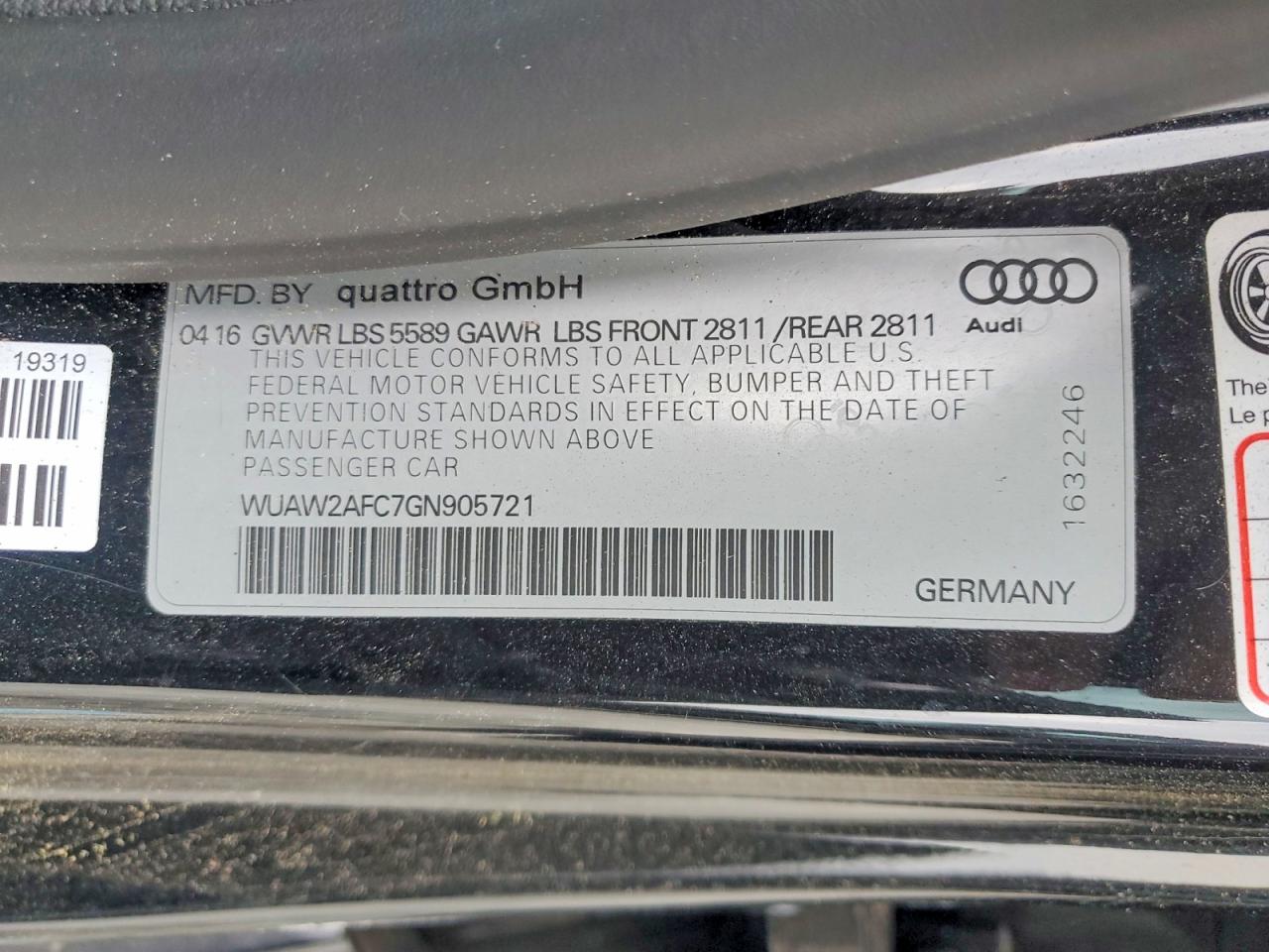 2016 AUDI S7/RS7