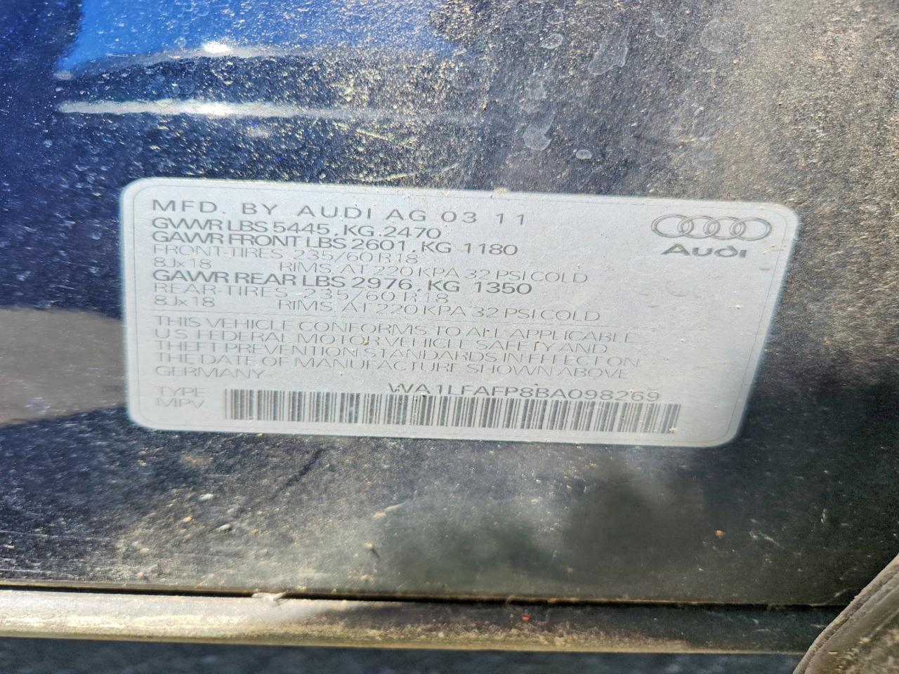 2011 AUDI Q5