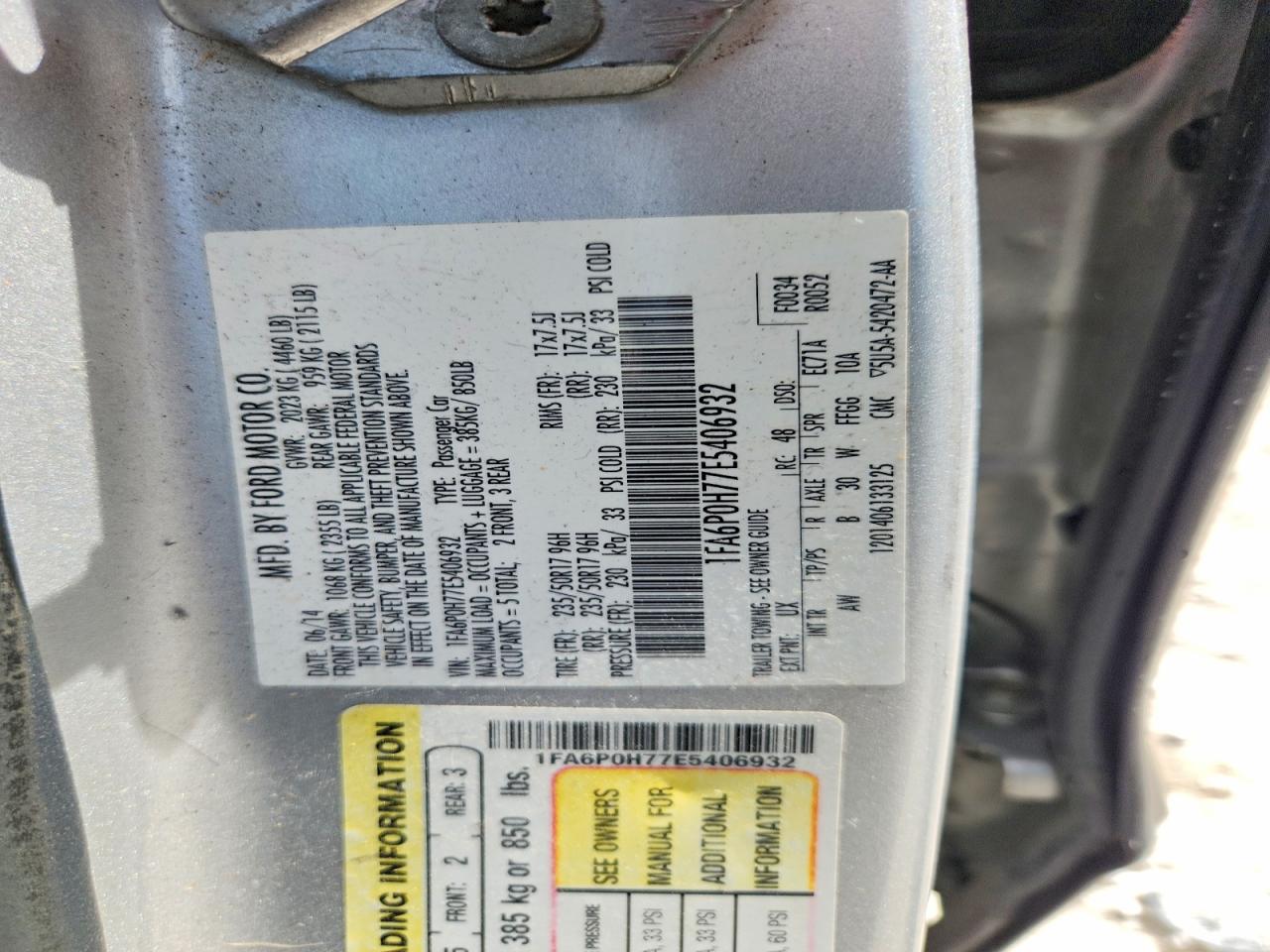 2014 FORD FUSION