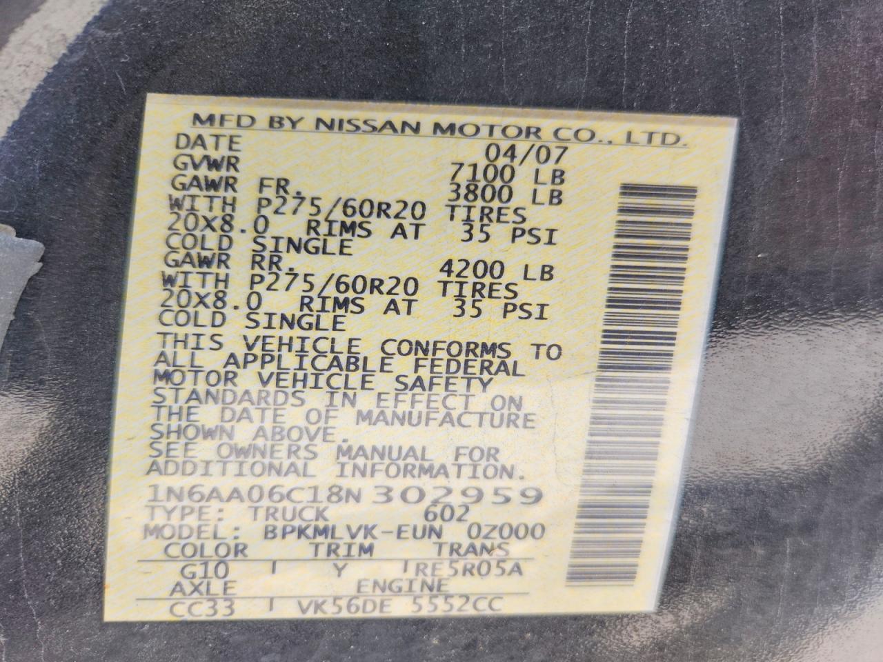 2008 NISSAN TITAN