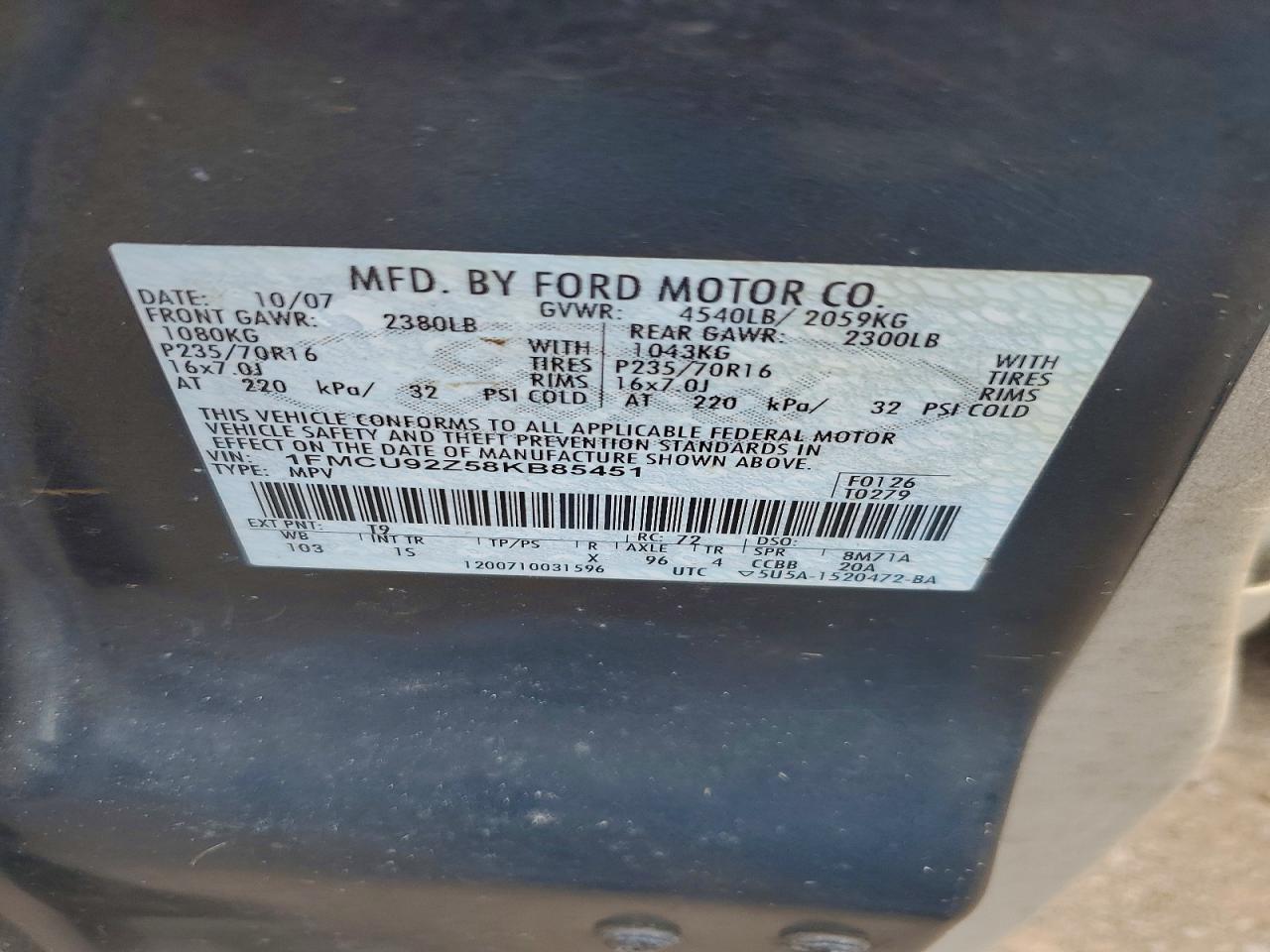 2008 FORD ESCAPE