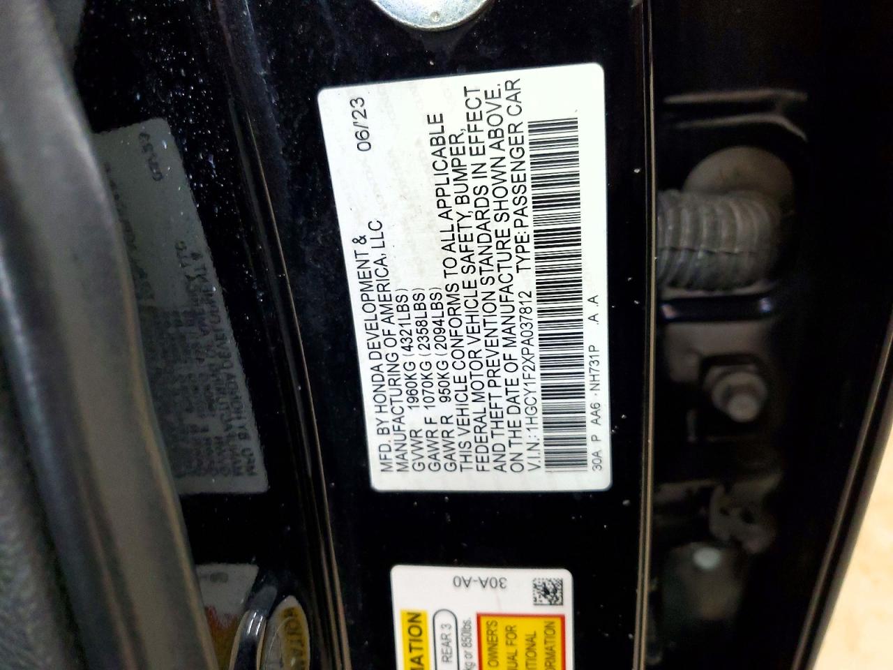 2023 HONDA ACCORD