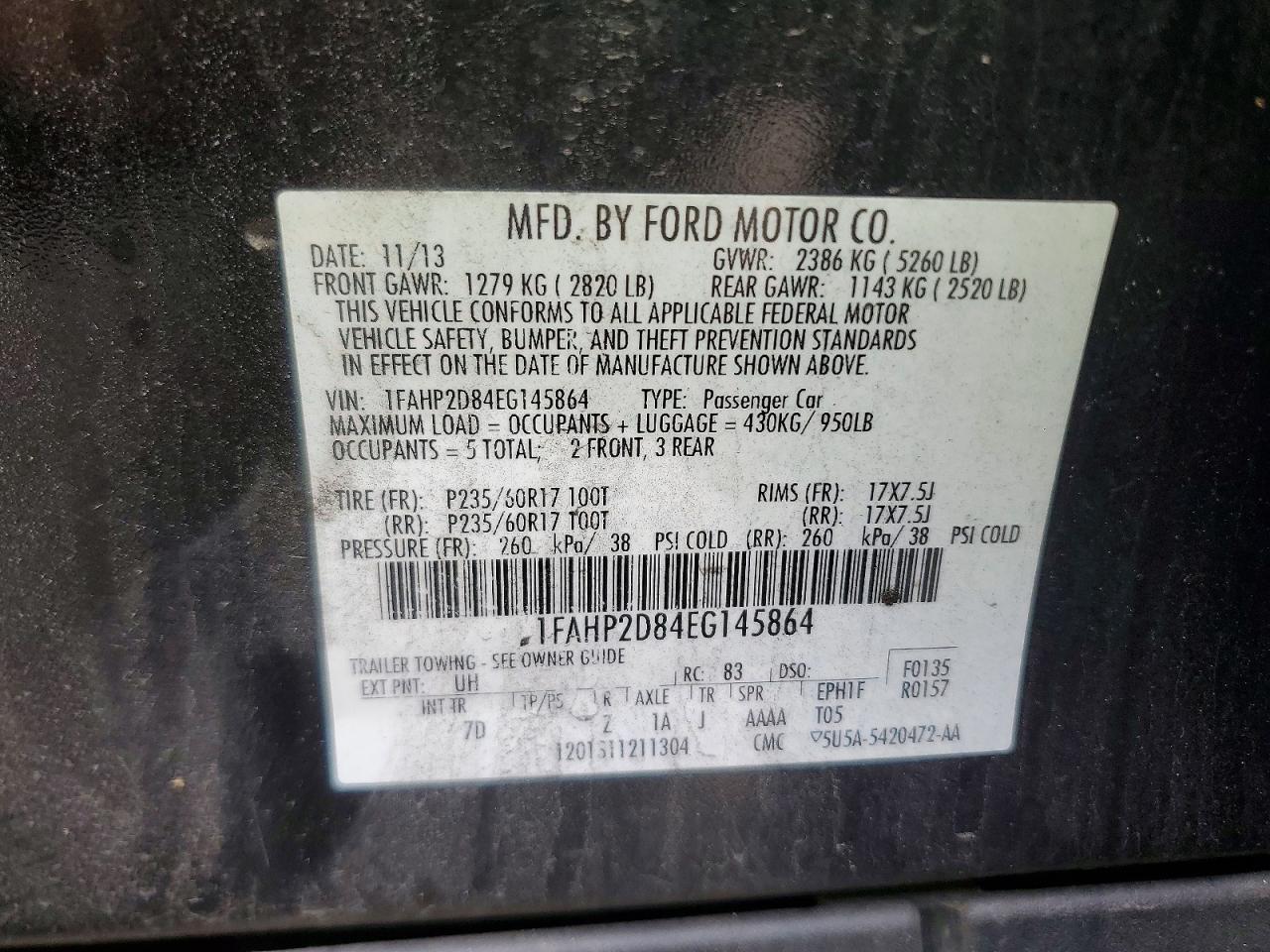 2014 FORD TAURUS