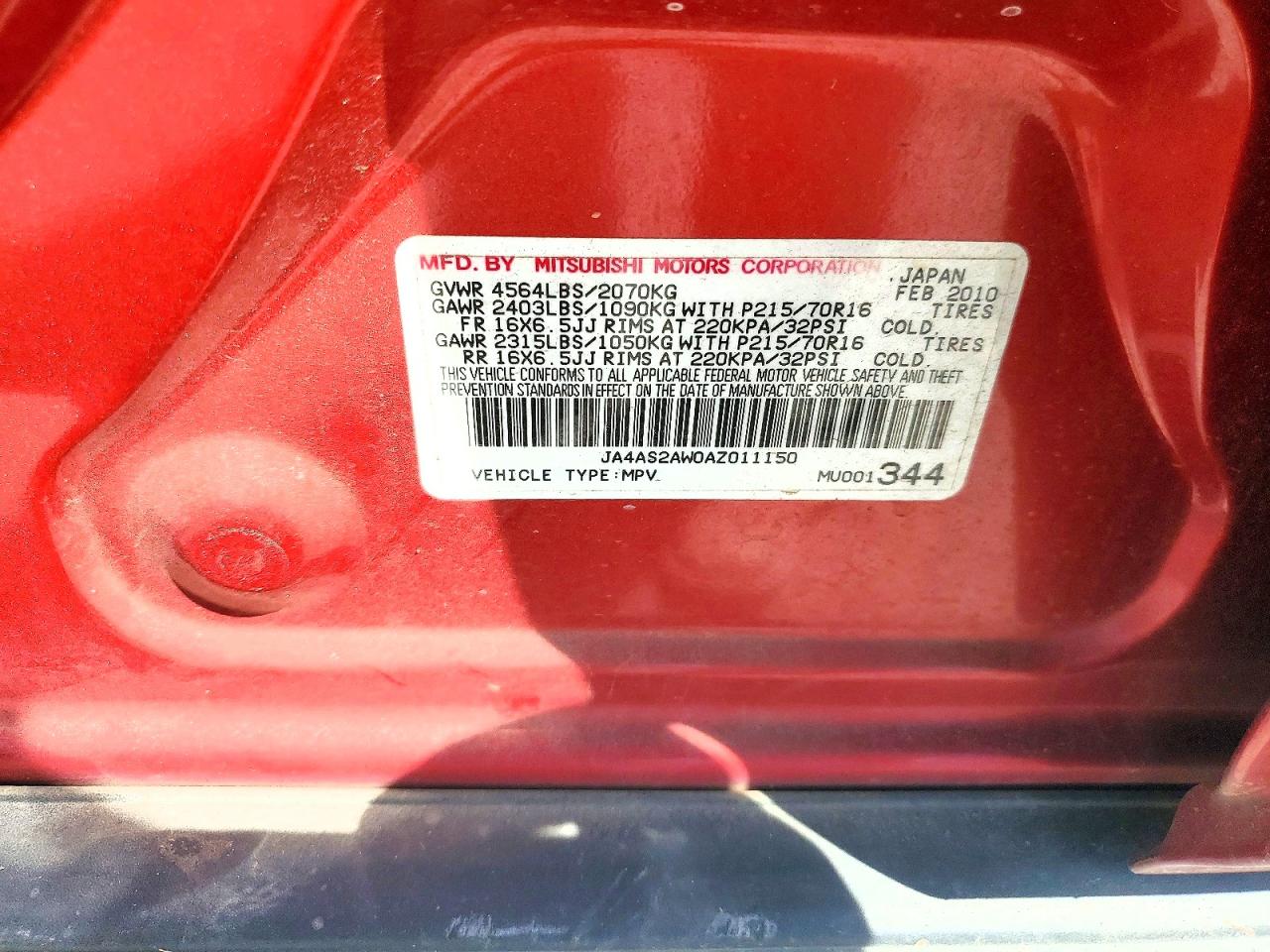2010 MITSUBISHI OUTLANDER
