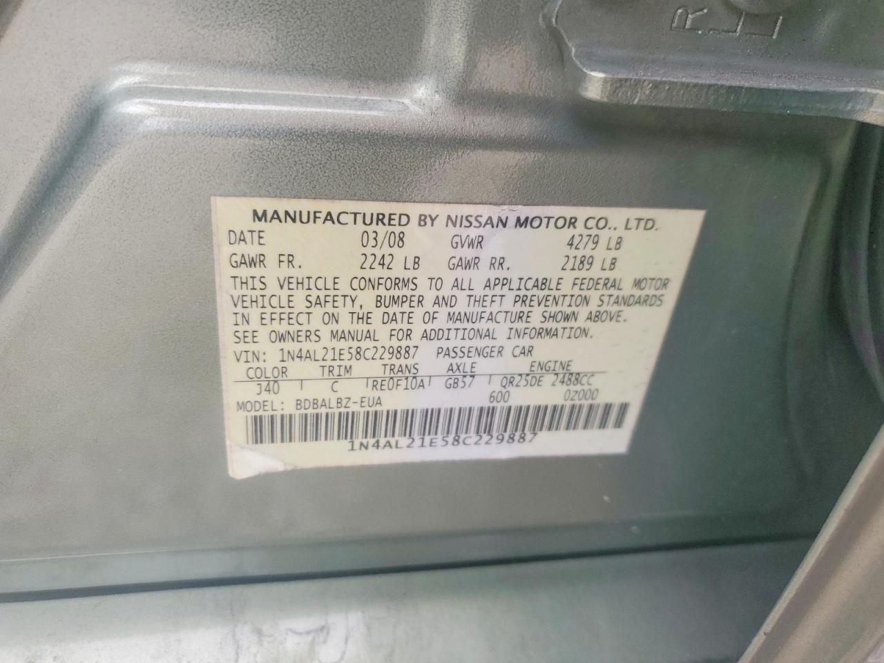 2008 NISSAN ALTIMA