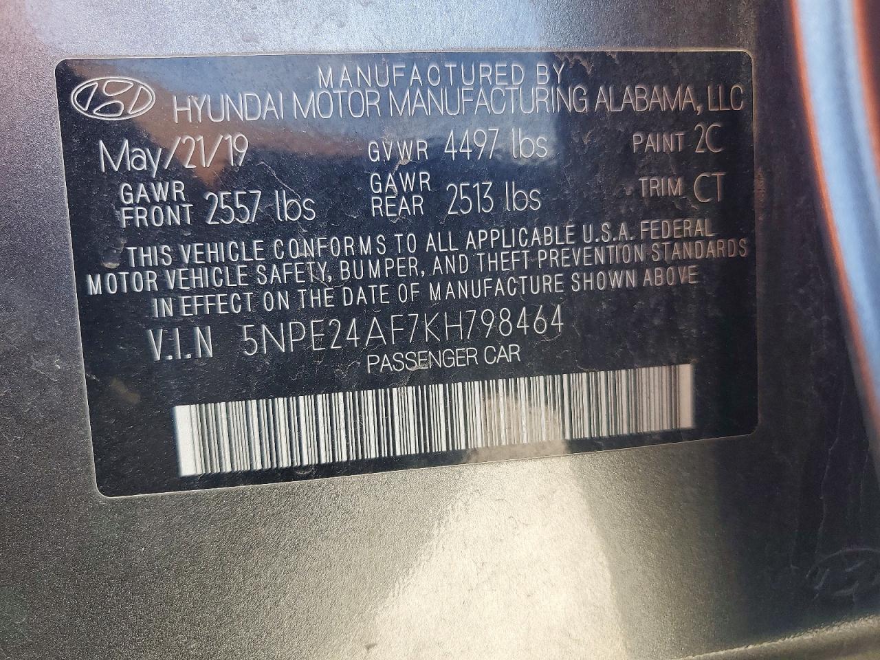2019 HYUNDAI SONATA