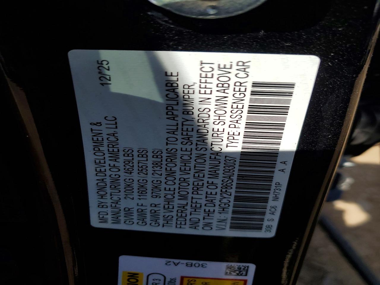 2025 HONDA ACCORD