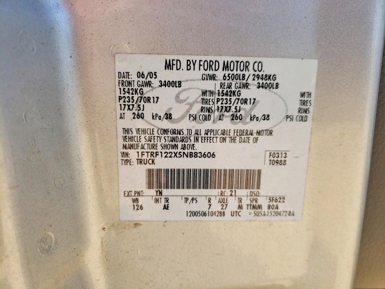 2005 FORD F150