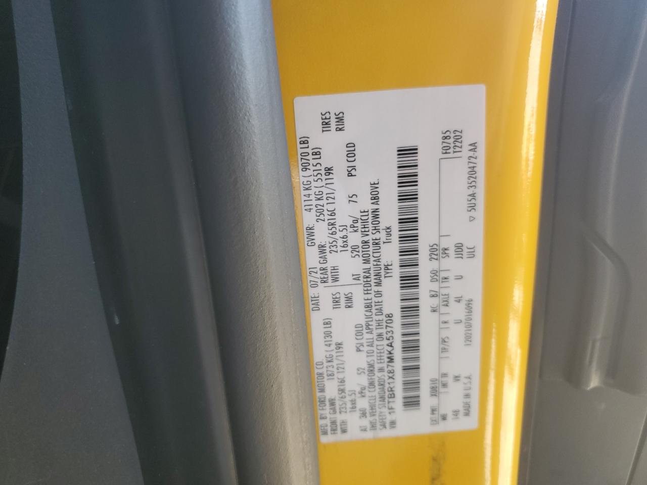 2021 FORD TRANSIT