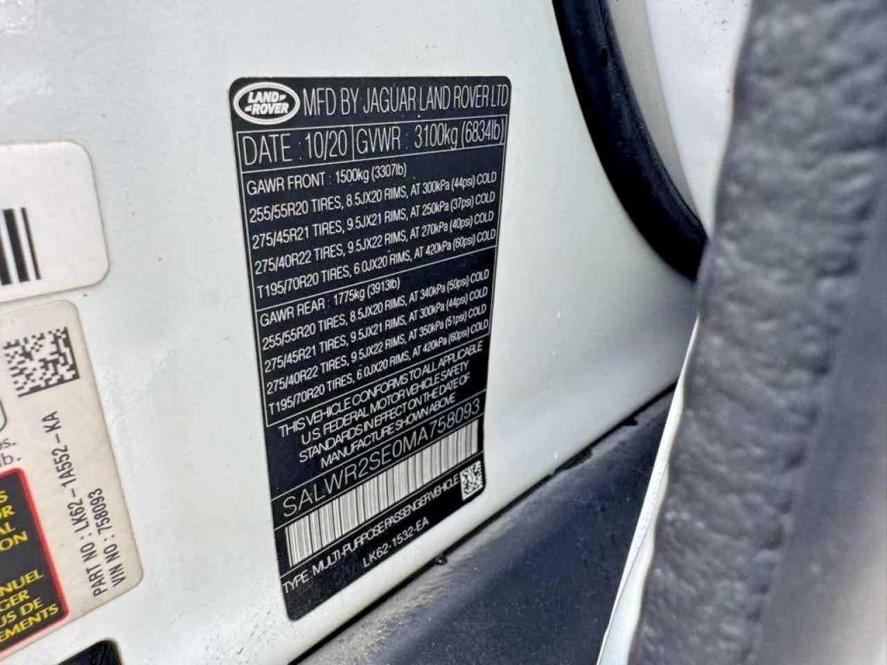 2021 LAND ROVER RANGEROVER