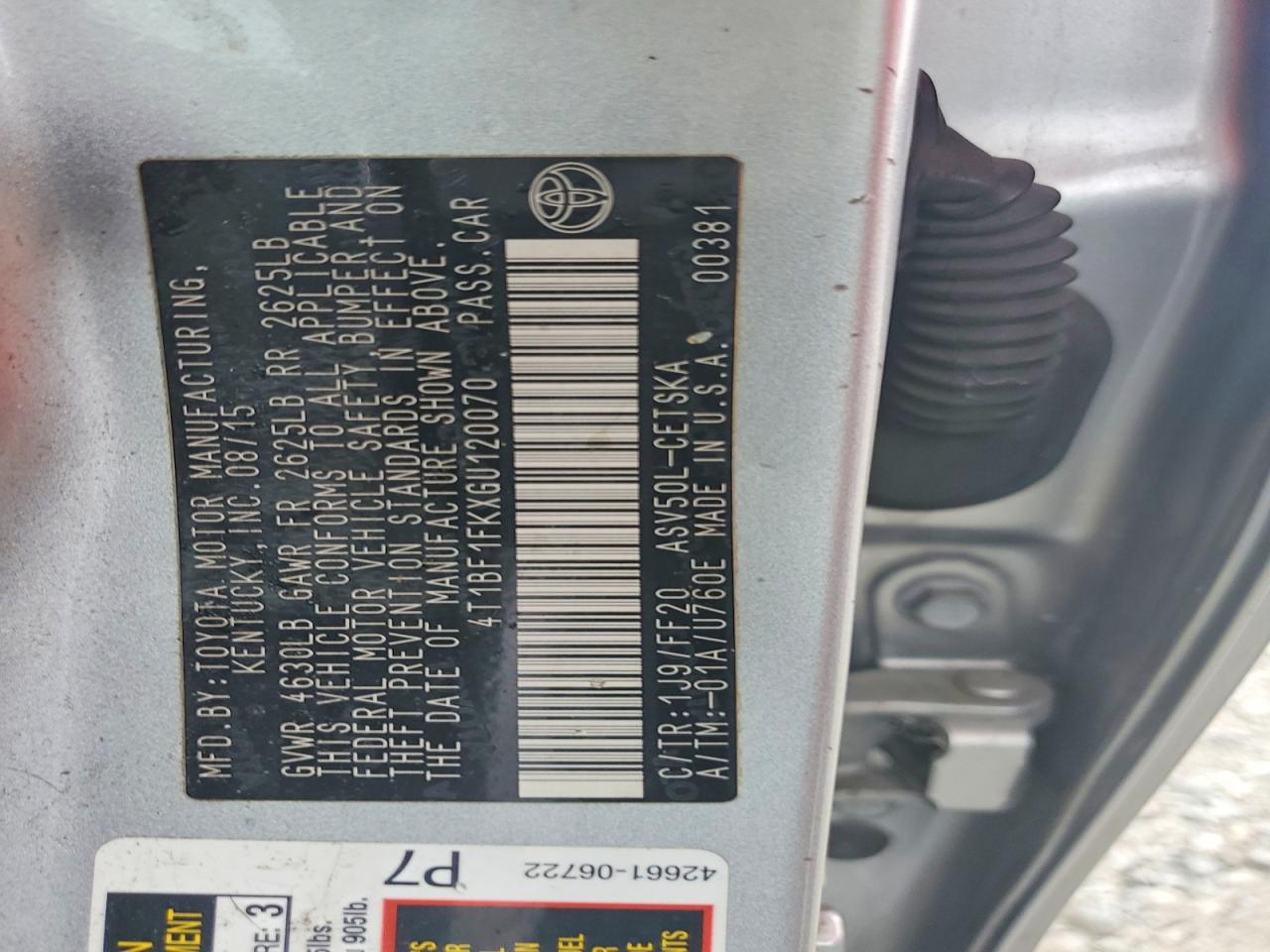 2016 TOYOTA CAMRY